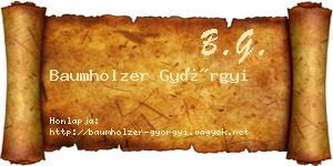 Baumholzer Györgyi névjegykártya