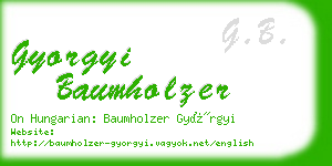 gyorgyi baumholzer business card